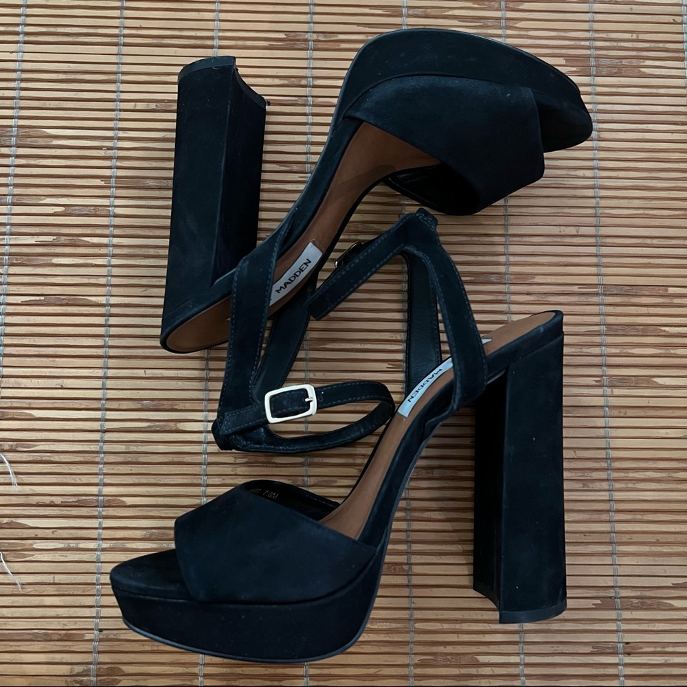 Steve Madden Lessa Black Suede High Heels